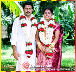 Aneesh Chandran Priya Wedding Photo