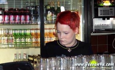 The bartender at Hotel Ivalo's nightclub