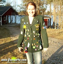 Natalie, the Austrailian exchange student with her pin-decorated jacket